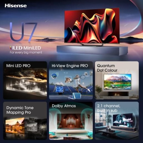 216სმ Hisense 85U7NQ სმარტი Mini-LED Pro QLED 4K - Image 4