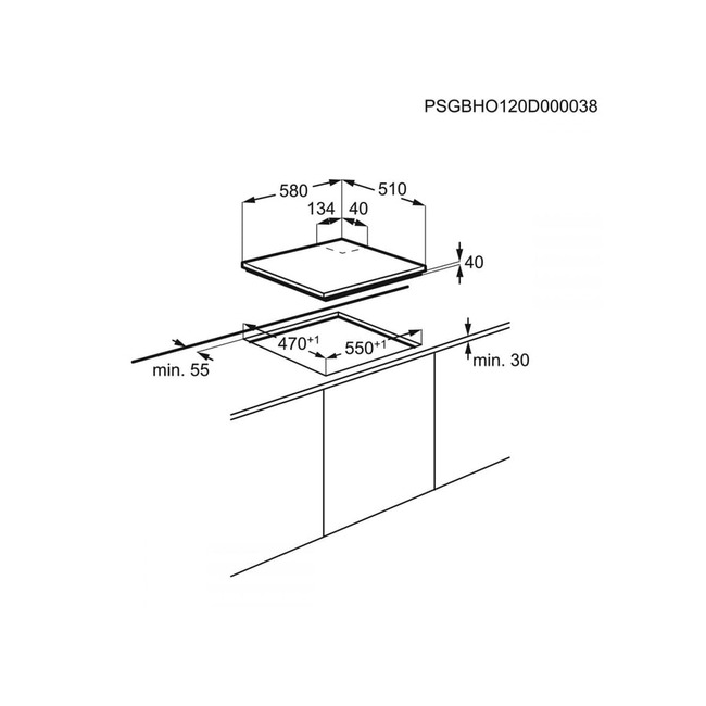 ჩას. ზედაპირი Electrolux EGE6182NOK - Image 2